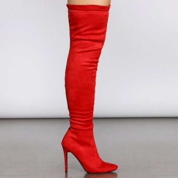 Lace Up Over Knee Thigh High Boot Stiletto Heel - Picture 8 of 8